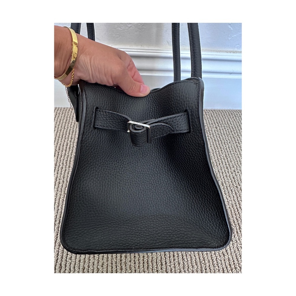 THE ROW  Grained Calfskin Soft Margaux 10 Bag in Black - Picture 6 of 8